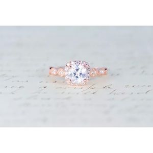 White Sapphire Crystal 18K Rose Gold Plated Ring